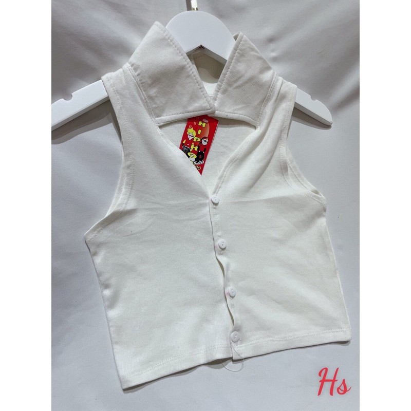 Áo Croptop Nữ🍉 áo 3 Lỗ Polo   Sát Nách Cổ Bẻ 2 Màu với thiết kế điệu đà, tiểu thư mix quần cạp cao,xinh xắn | BigBuy360 - bigbuy360.vn