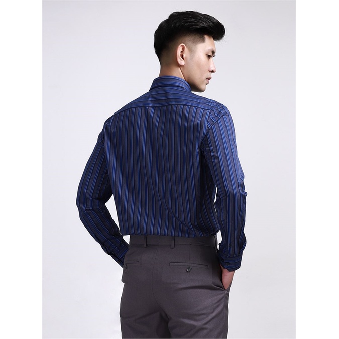 Áo sơ mi nam dài tay Aristino sợi sồi from slim tà lượn  ALS04708