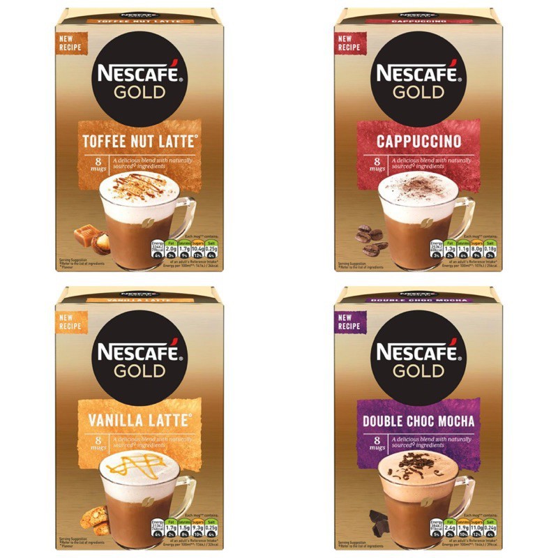 Cà phê hòa tan Nescafe Gold Vanilla Latte 8x18.5g