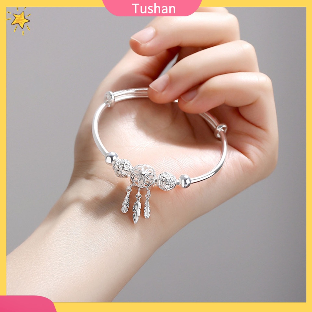 Vòng tay đính lông vũ tua rua thời trang cho nữ