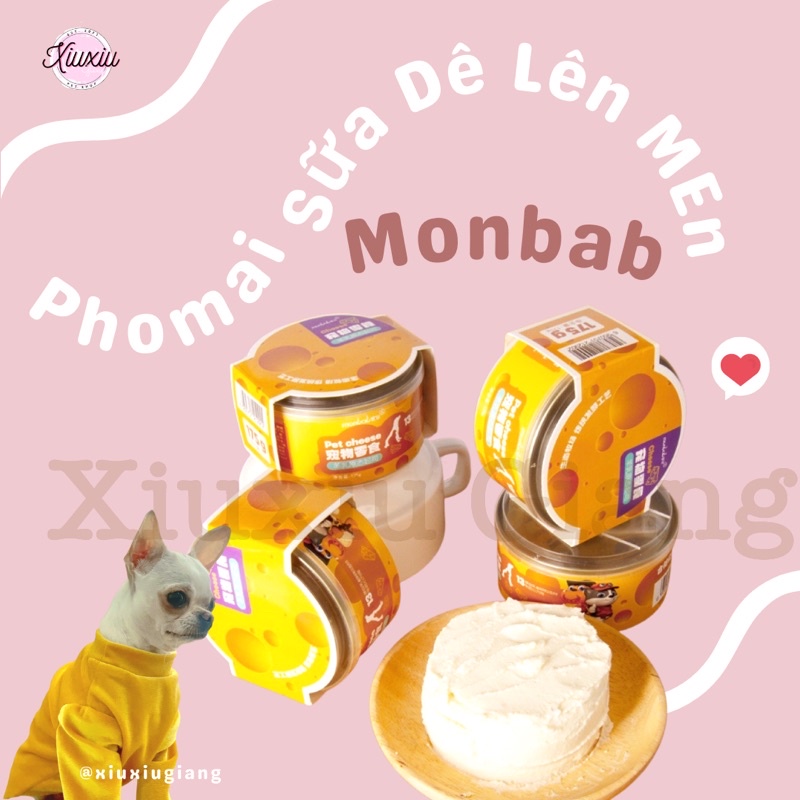 Phô Mai Monbab Cung Cấp Canxi Cho Chó Mèo Lên Men Từ Sữa Dê Béo Ngậy 175Gr - Xiuxiu Giang