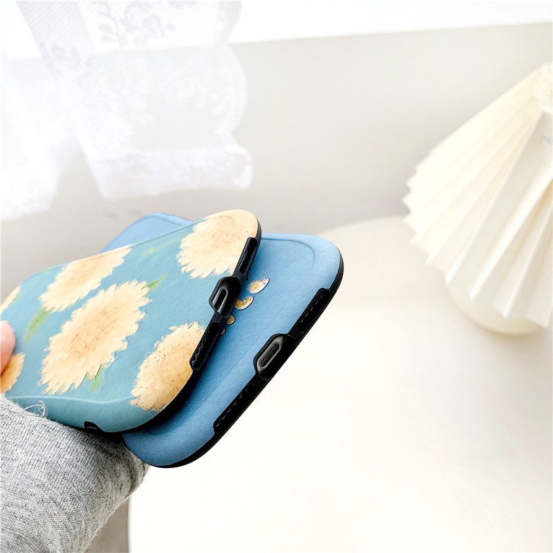 Ốp lưng iphone Blue Sunflower IMD viền cong dày 5/5s/6/6plus/6s/6splus/7/7plus/8/8plus/x/xs/11/12/pro/max/plus/promax | BigBuy360 - bigbuy360.vn
