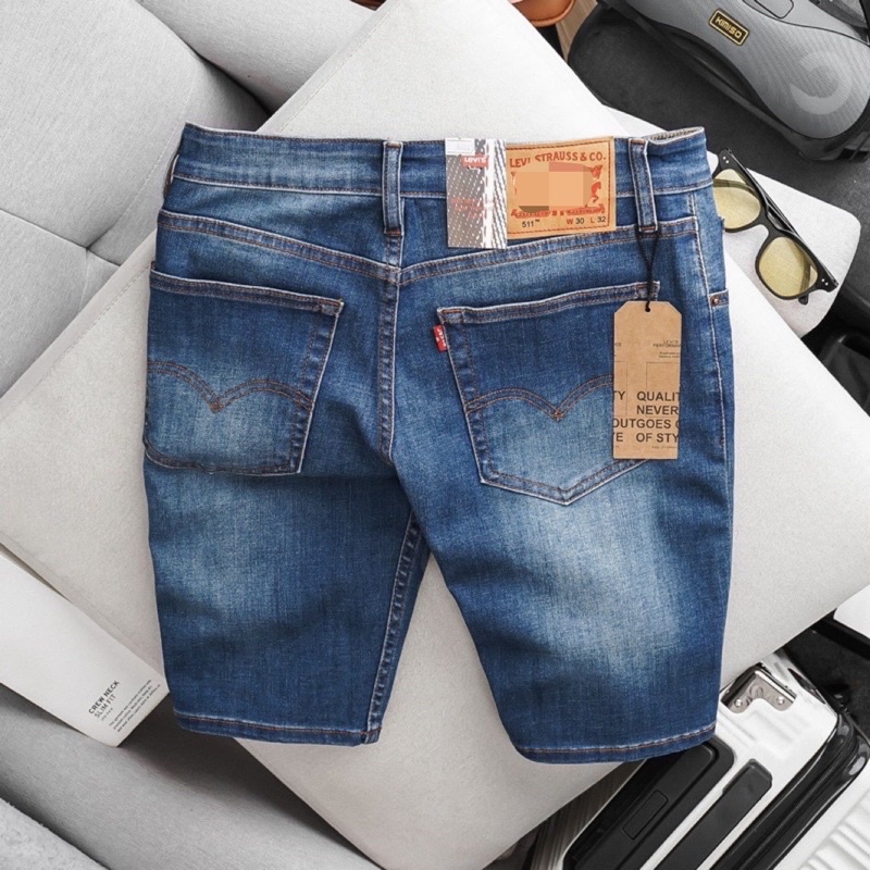Quần Short Jean Nam màu Xanh, Quần Lửng Nam Jean thời trang cao cấp