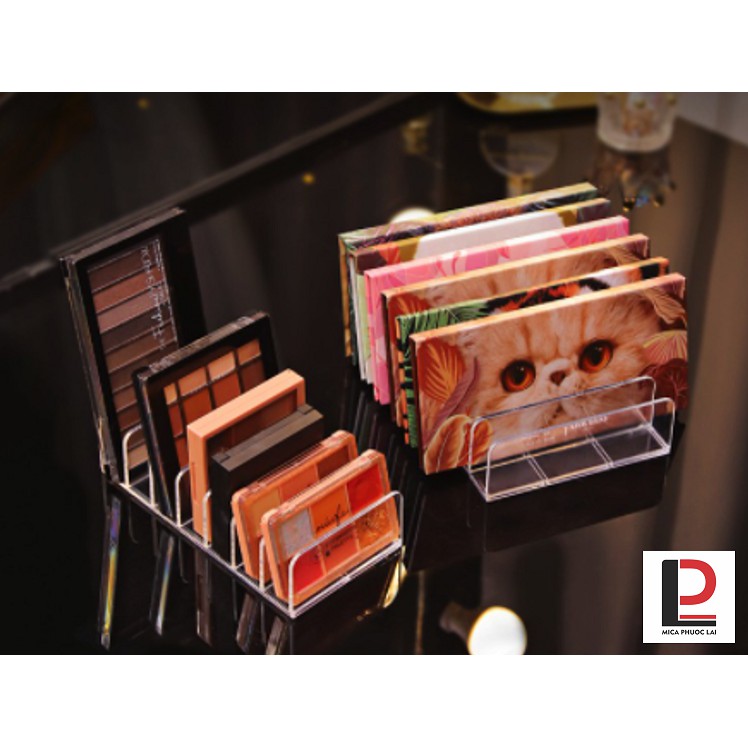 Kệ mica/ Giá để phấn mắt, khay acrylic đựng mỹ phẩm