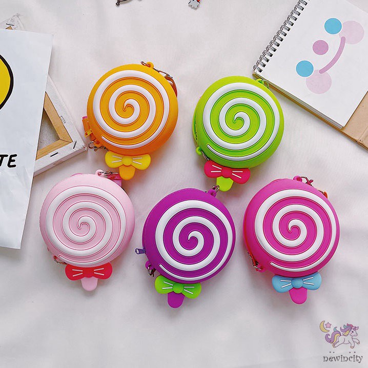 Túi đeo chéo hình kẹo mút đáng yêu dành cho bé gái