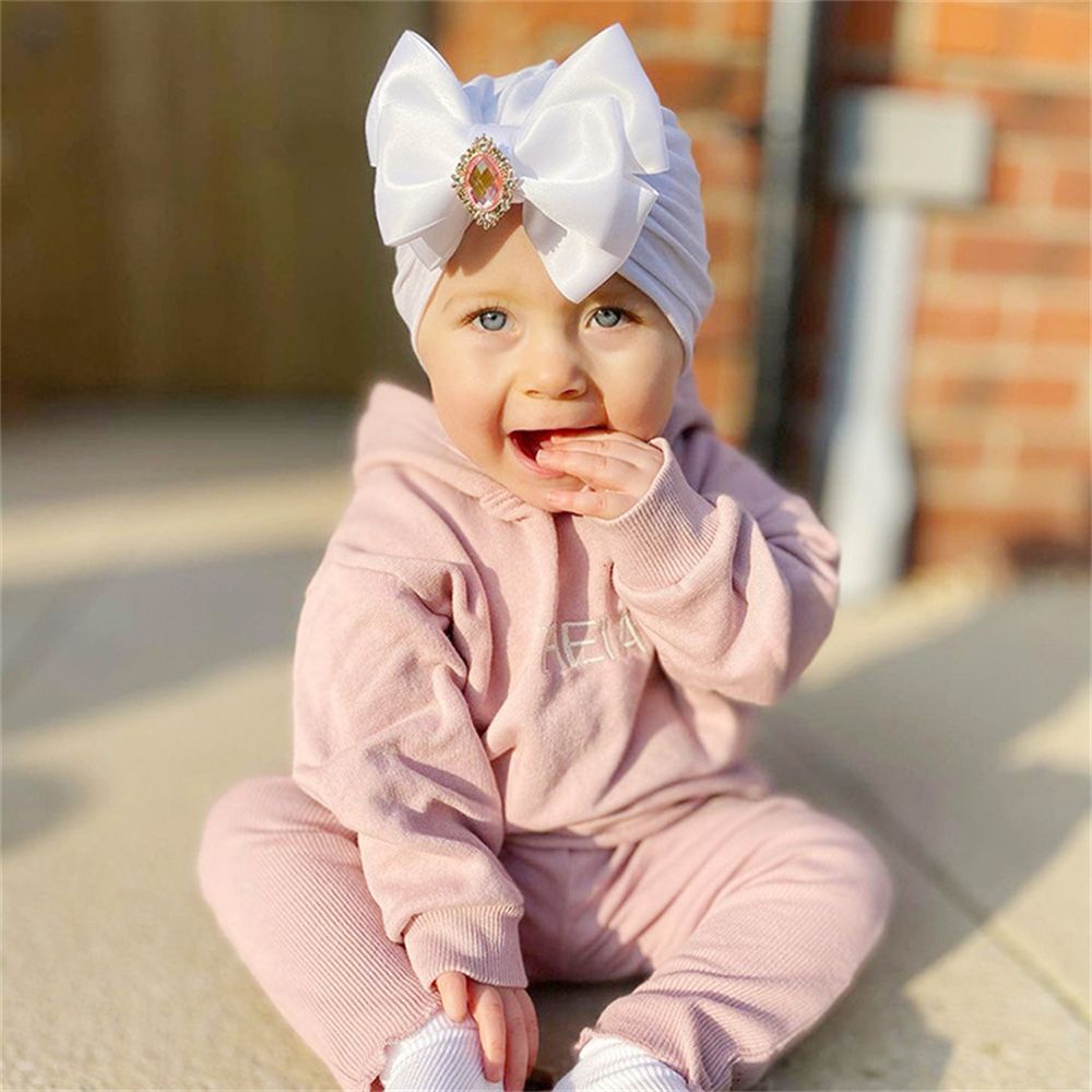 Mũ turban vải cotton mềm thắt nơ xinh xắn cho bé gái MIHAN1
