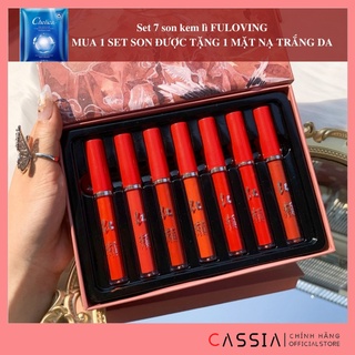 [Tặng mặt nạ] Set Son Kem Nhung Lì FULOVING 7 Cây Mịn Môi Lâu Trôi, Màu Đẹp - Nội địa Trung