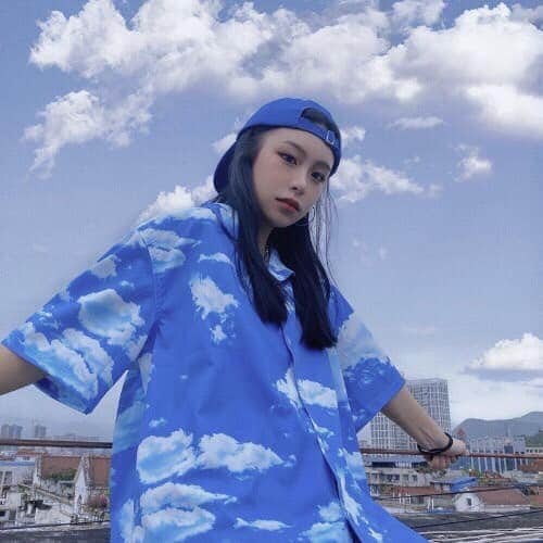 Sẵn - ÁO SƠ MI SKY DÁNG RỘNG UNISEX HOT - ÁO KHOÁC SƠ MI LOANG MÂY TRỜI - SP hot