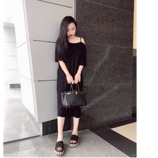 Váy cotton lệch vai vải dư 100% vnxk