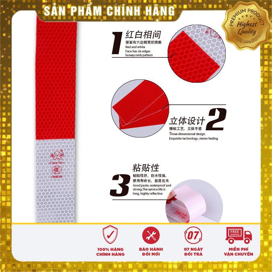 ⚡️GIÁ GỐC⚡️ Miếng Dán Phản Quang_Decal Báo Hiệu_Cảnh Báo Nguy Hiểm Cho Xe Hơi, Xe Tải (Đỏ Trắng)