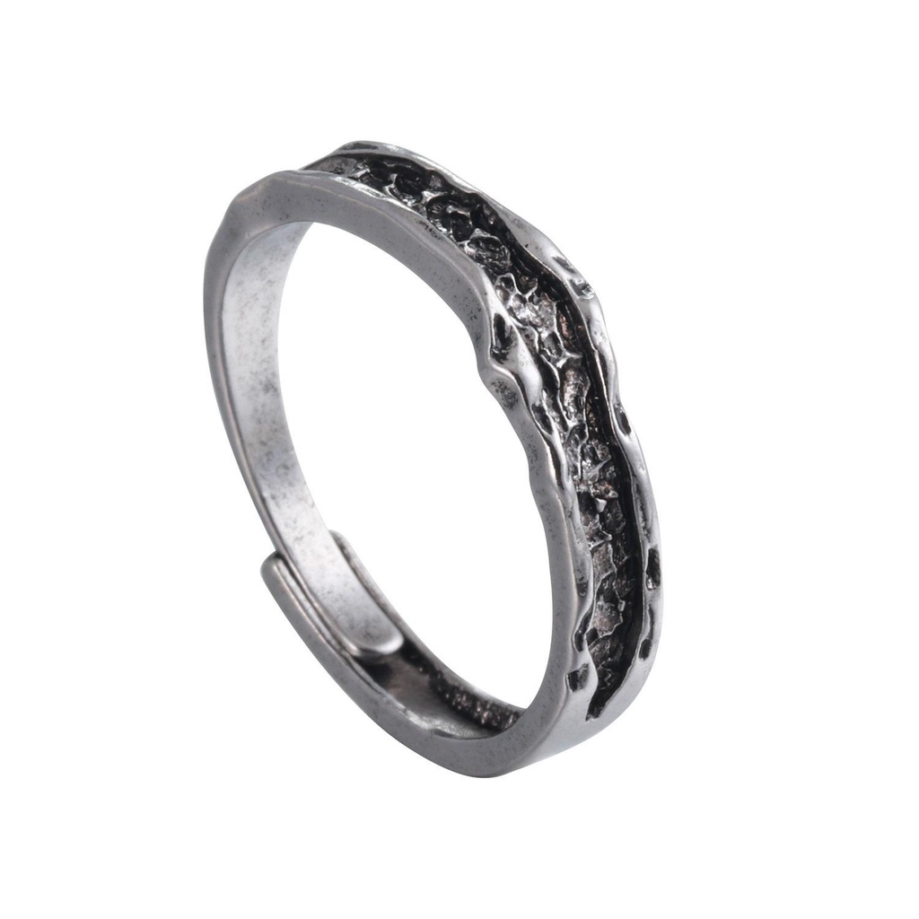 Nhẫn Đồng VANES1 Thiết Kế Bất Đối Xứng Thời Trang Cá Tính Cho Cặp Đôi