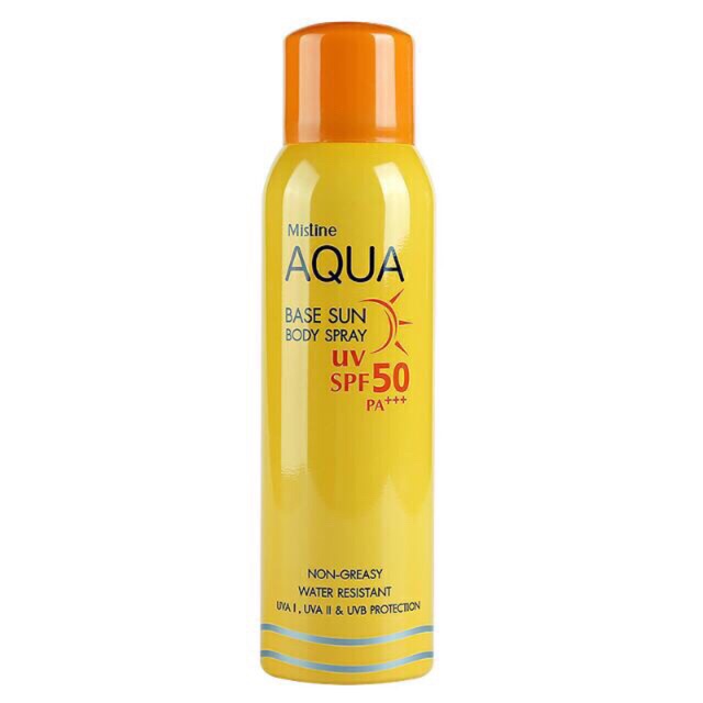 Follow 29/11 Xịt chống nắng Mistine Aqua Base Sun Body Spray SPF 50 PA+++