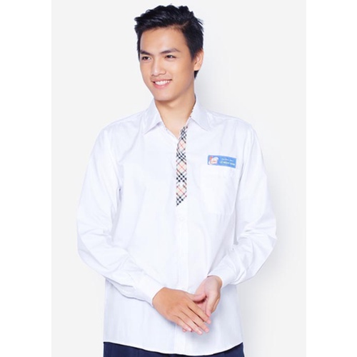Áo sơ mi nam dài tay đồng phục học sinh Lê Ngọc Hân -Cấp 2