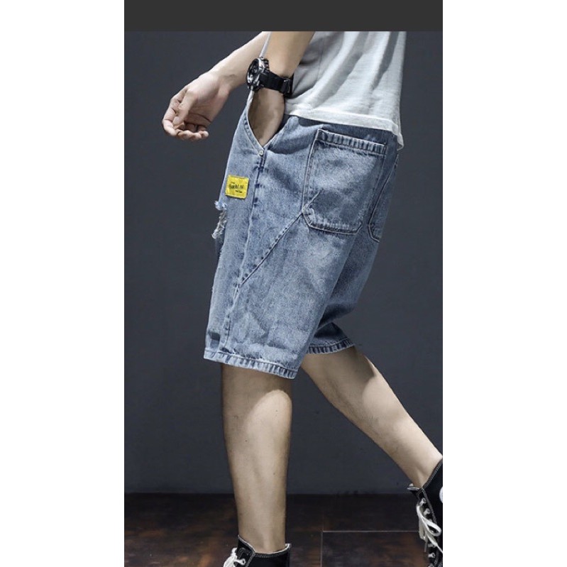 (hàng 5sao cao cấp) quần short jean nam Quảng Châu lưng thun đẹp chất lượng, có mẫu khác ống rộng lưng thun