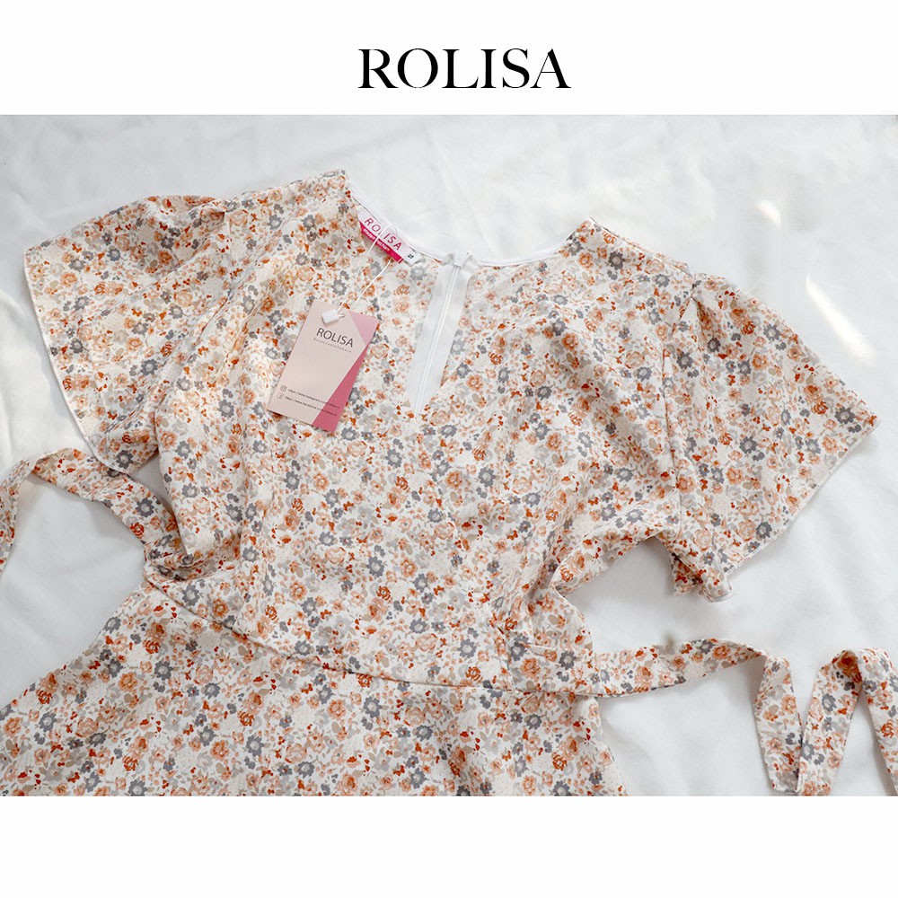 Đầm váy nữ hoa cổ chéo xinh xắn Rolisa RD057 | BigBuy360 - bigbuy360.vn