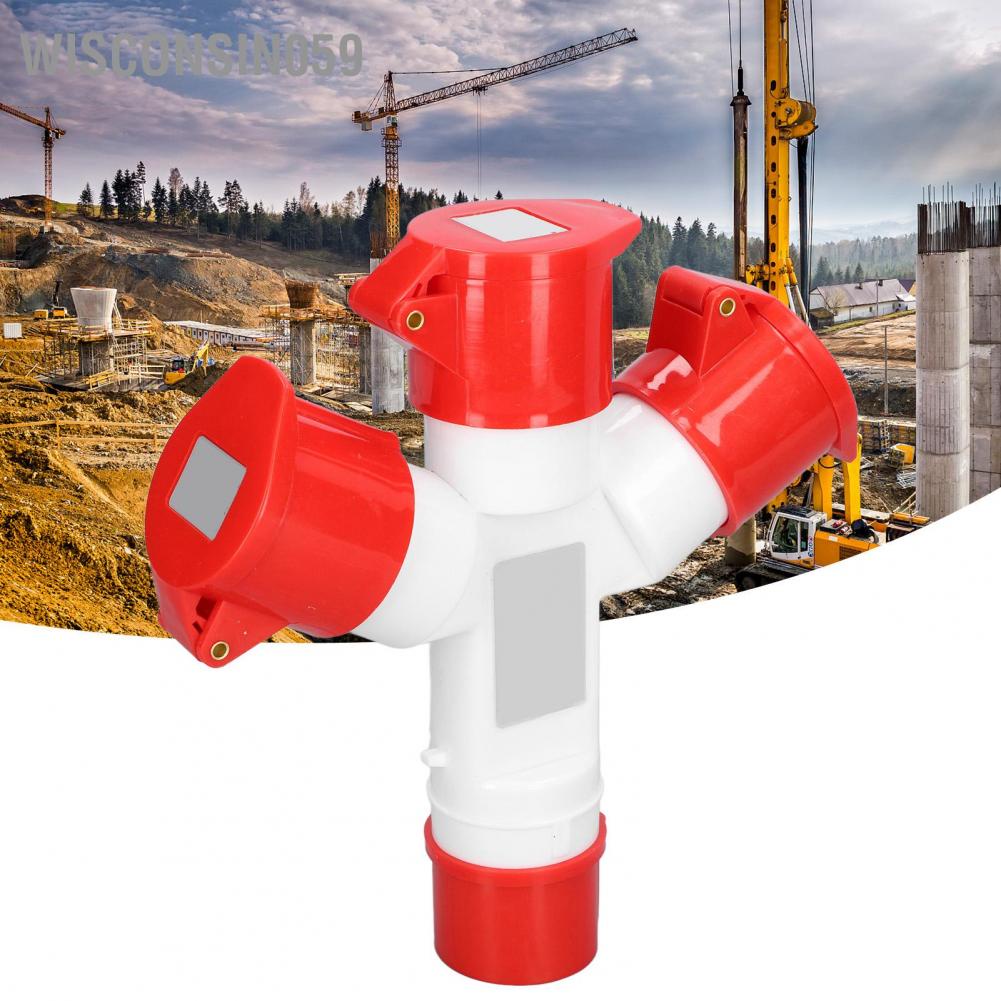Wisconsin059 Industrial Socket Waterproof Electrical Connector 3 Way 16A Outlet for Indoor Outdoor