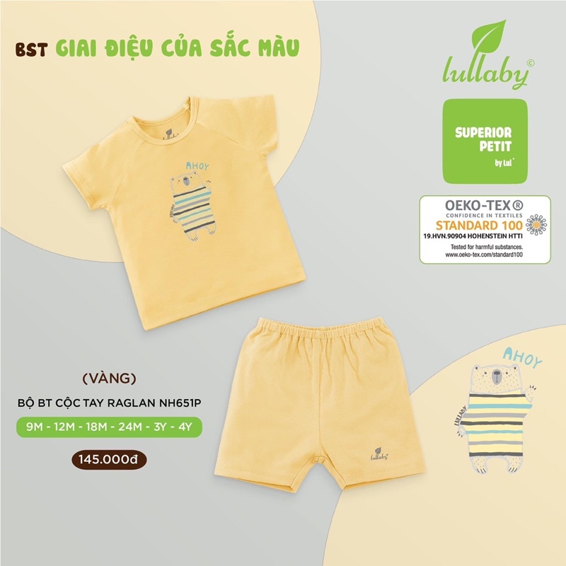 Bộ quần áo bé trai/gái cộc tay Petit Lullaby 2021 (Sz 9m-4y)