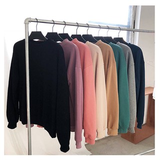 Áo sweater dáng rộng màu trơn thời trang cho nữ