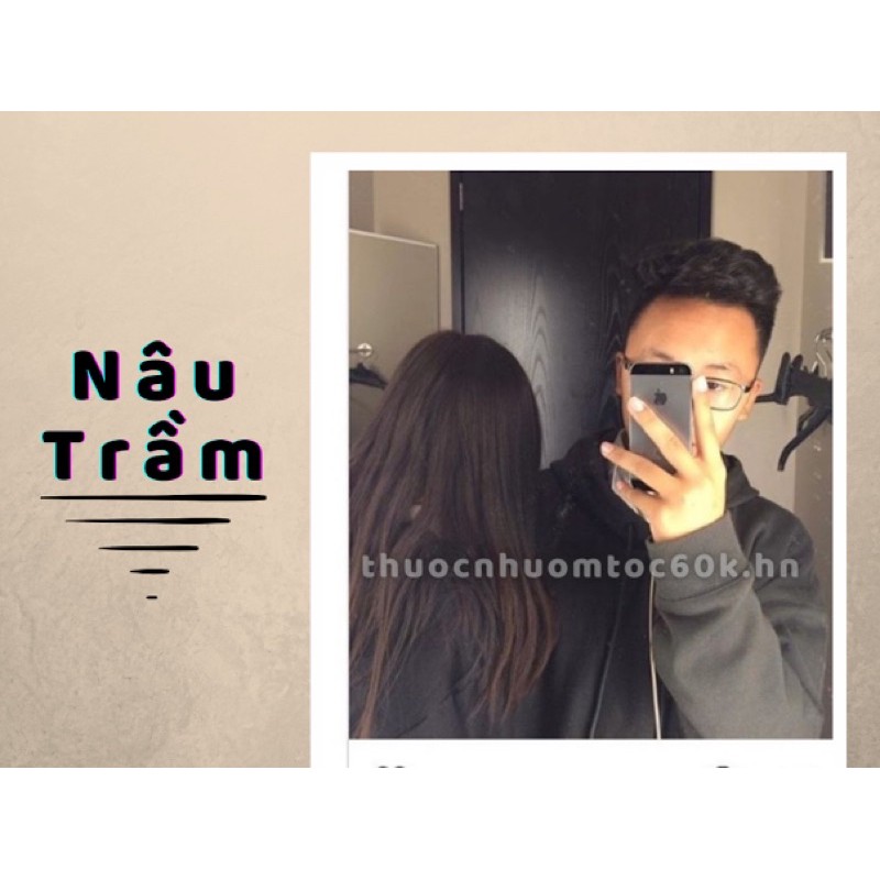 Thuốc nhuộm màu nâu trầm(nâu tự nhiên) kèm trợ dưỡng găng tay | BigBuy360 - bigbuy360.vn