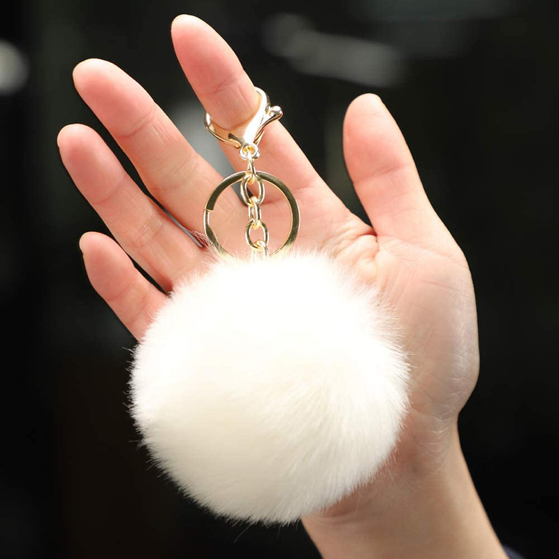 Móc Khóa Quả Cầu Lông Xù 8cm
