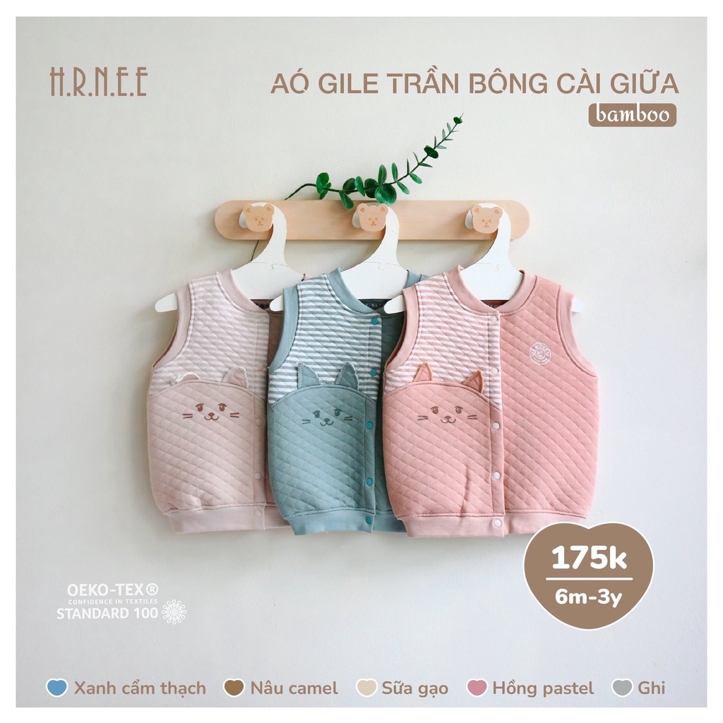 Áo Gile trần bông Hrnee cho bé`