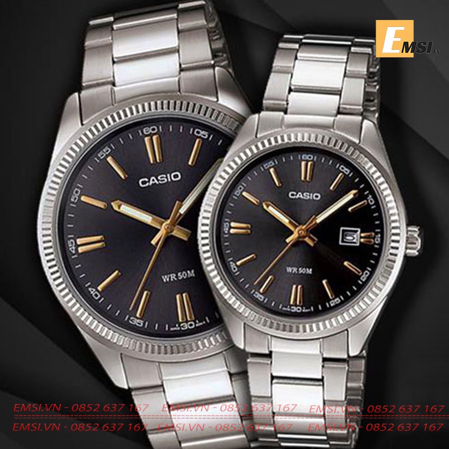 Đồng Hồ Cặp Đôi Casio MTP-1302D-1A2VDF Và LTP-1302D-1A2VDF Dây Kim Loại, Size mặt Nam 38,5 & Nữ 30,2mm EMSI.VN