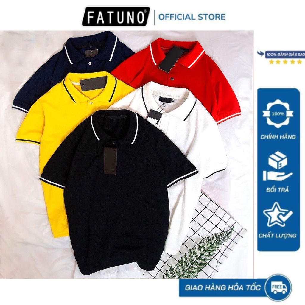 Áo phông nam nữ cổ bẻ phối viền vải cá sấu co giãn thấm hút mồ hôi tốt