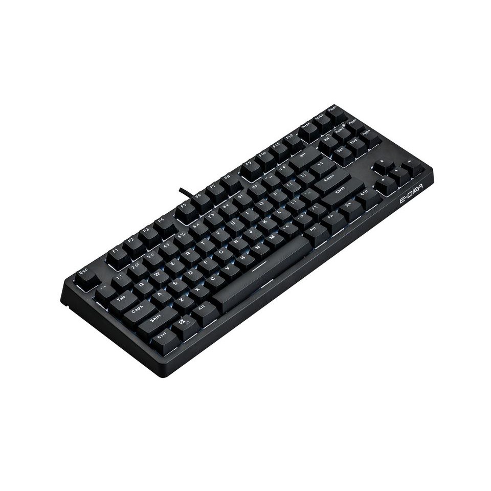 Phím cơ E-dra EK387 Gateron Blue/Brown/Red/Yellow/Black switch dây liền, led đơn sắc - Hàng chính hãng