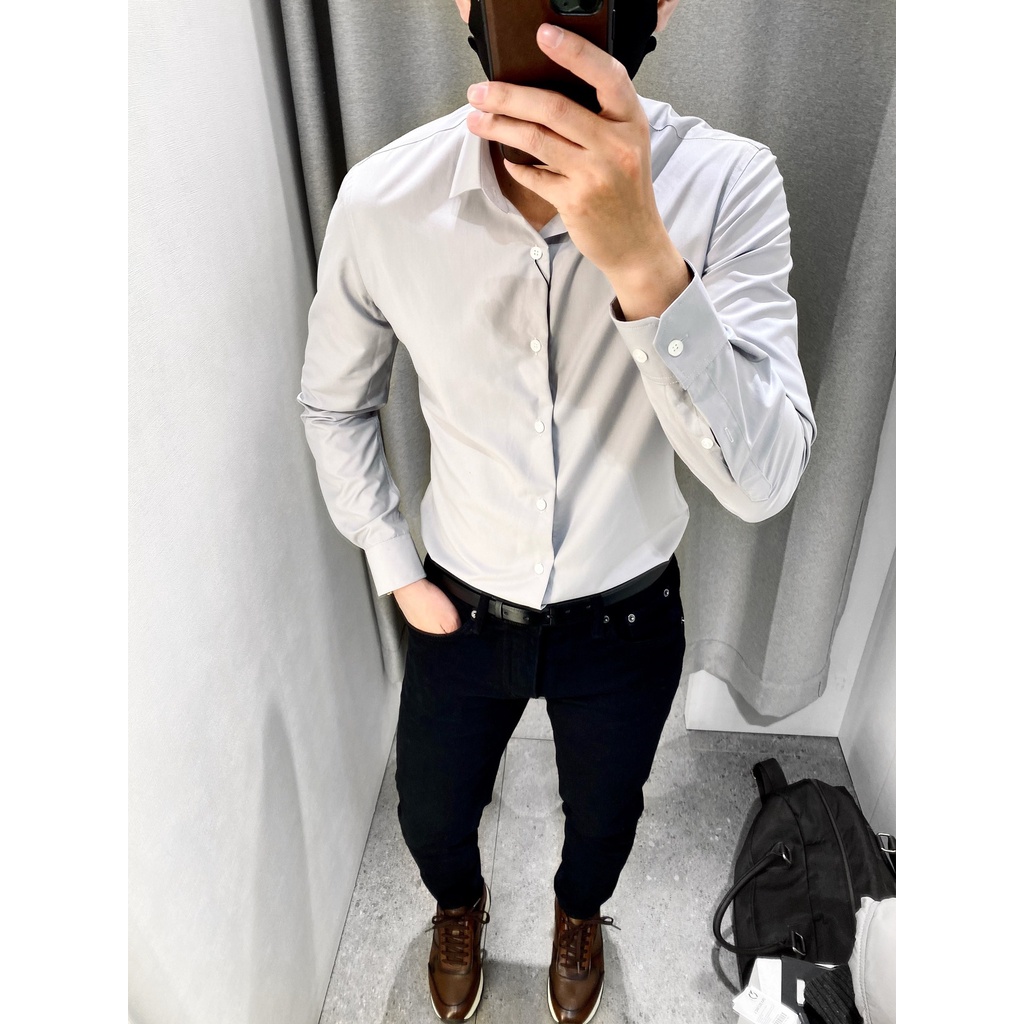Sơ Mi Dài Tay Màu Trơn