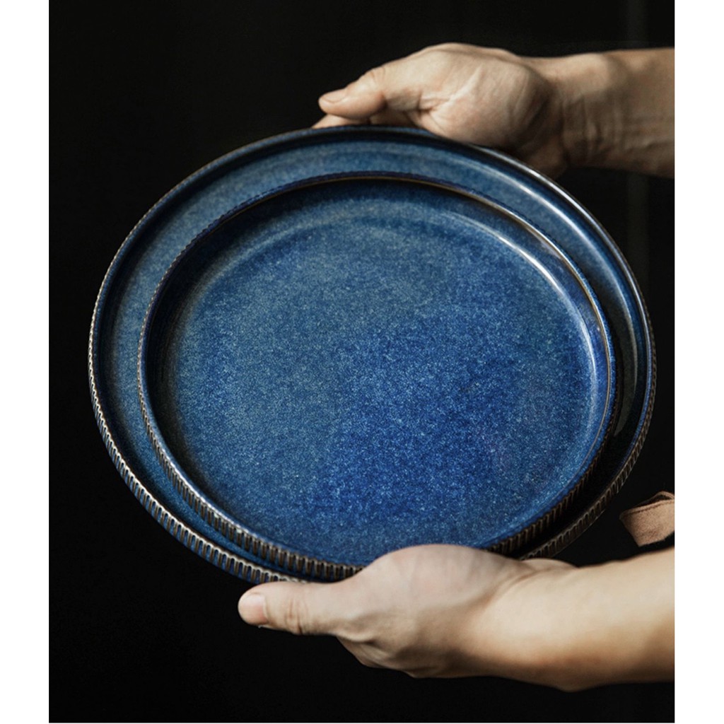 (LẺ MÓN - HOT 2021) Bát đĩa sứ men xanh lam sang trọng Sea - Chén dĩa sứ cao cấp phong cách Bắc Âu