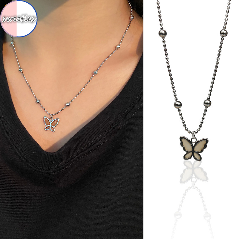 Vòng cổ mặt hình bướm phong cách retro Hàn Quốc cho nữ