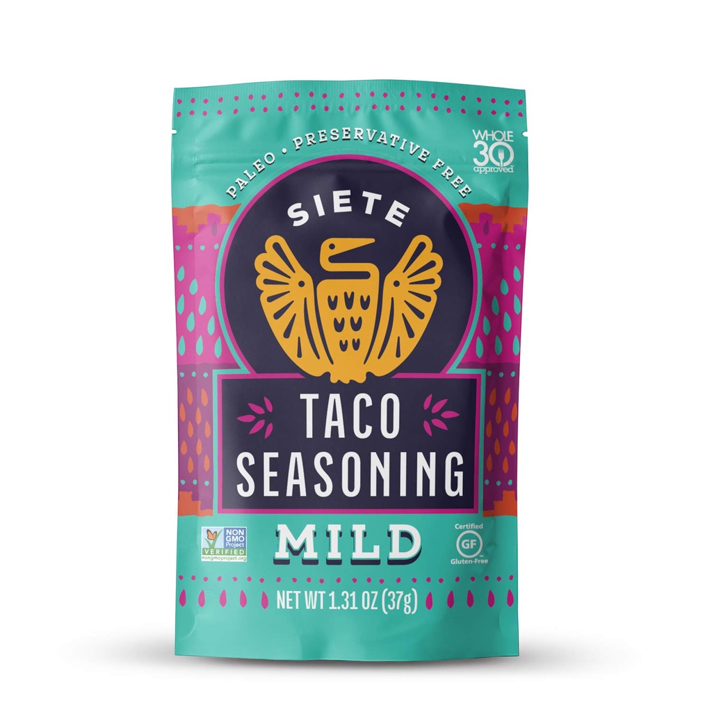 BỘT GIA VỊ TACO Siete Mild Taco Seasoning, ĂN KIÊNG Paleo - Whole30, KHÔNG CHẤT BẢO QUẢN Preservative Free, 37g