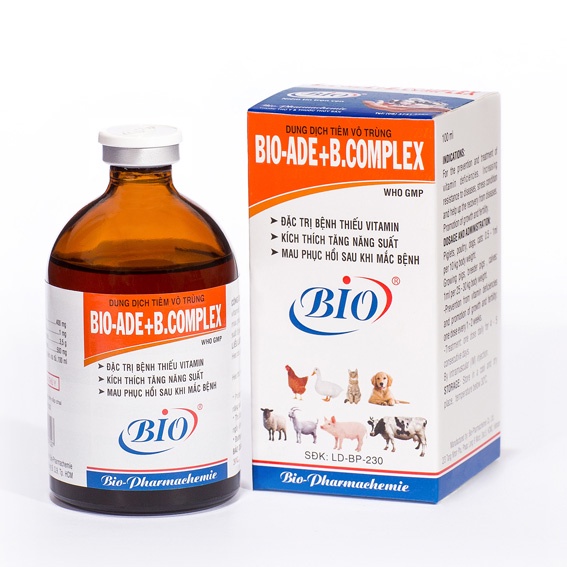 Bio ADE Bcomlex Tăng Cưong Sức Đe Khang Vat Nuôi Mau Hoi Phục sản phẩm công ty Bio