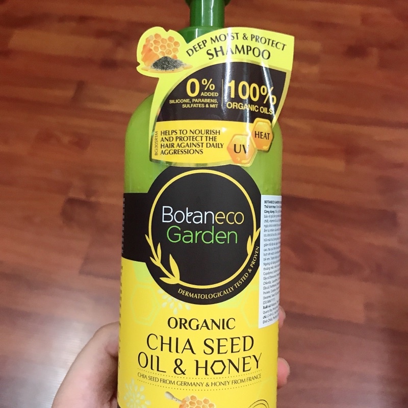 Dầu Gội Botaneco Garden Chia Seed & Honey Shampoo Deep Moist & Protect Dưỡng Ẩm Sâu và Bảo Vệ 500ml