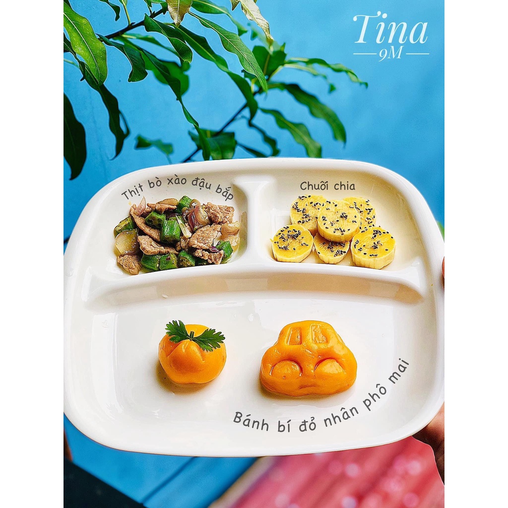 Khay ăn dặm Nakaya 3 ngăn nội địa Nhật