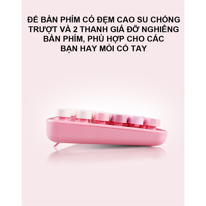 Bộ bàn phím và chuột không dây MOFII SWEET đa dạng màu sắc thiết kế nút tròn hiện đại
