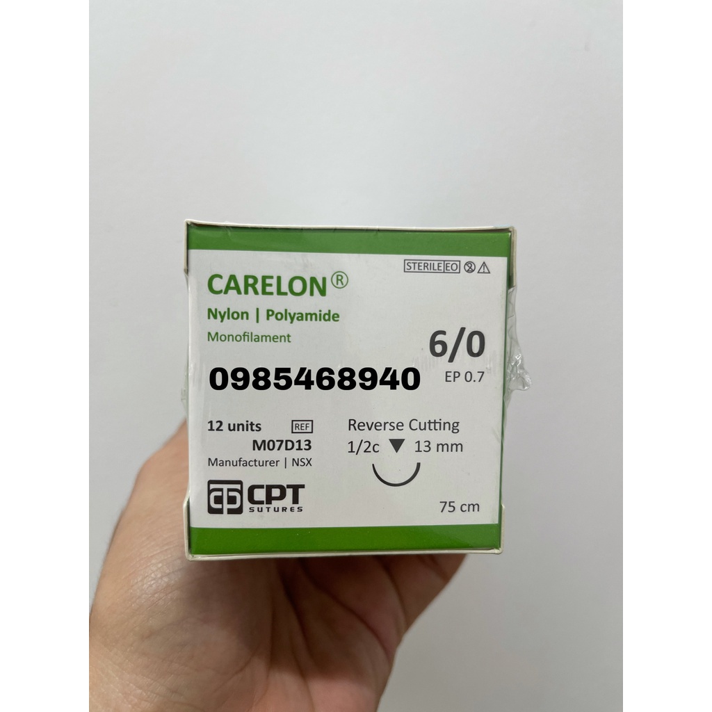 Chỉ phẫu thuật CPT Carelon Nylon số 6/0 M07D13 ( GIÁ BÁN THEO TÉP )