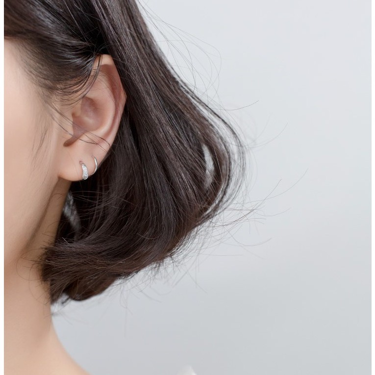 Khuyên tai bạc Ý s925 kiểu xoắn G1901 - AROCH Jewlery