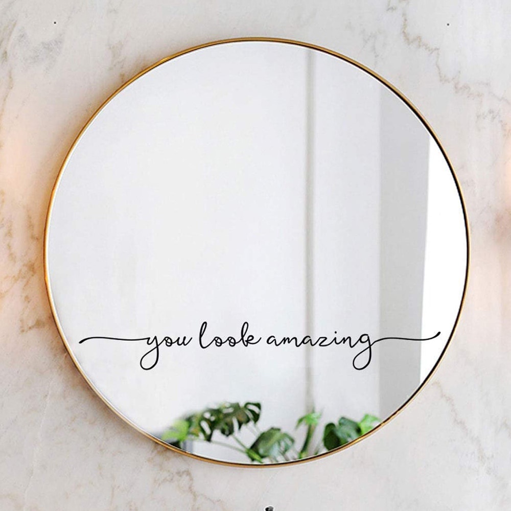 Đề Can Vinyl Tráng Gương Dán Tường / Cửa Phòng Tắm Trang Trí Nội Thất