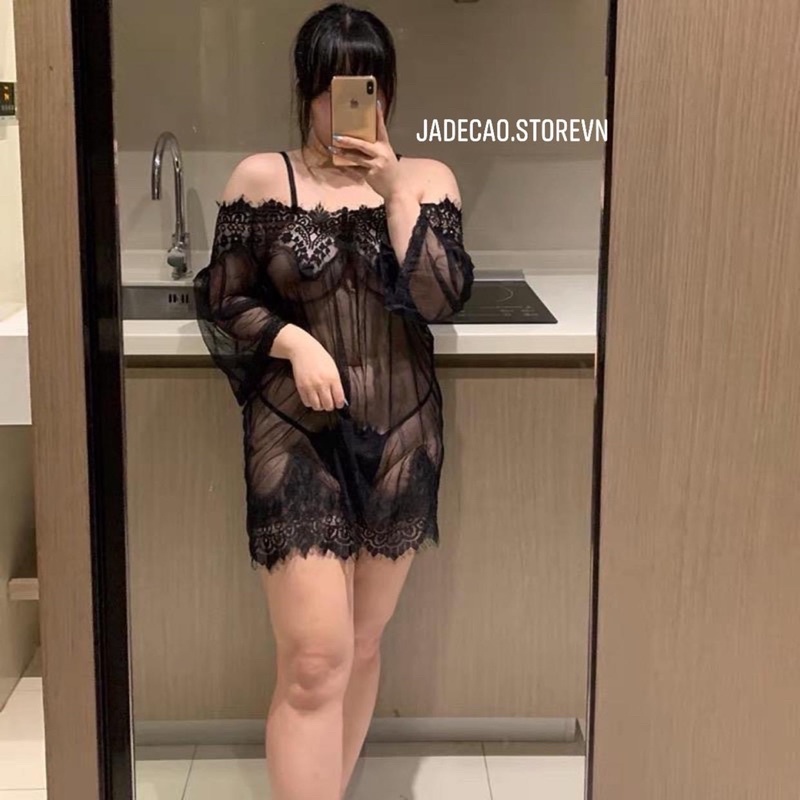 VÁY NGỦ TRỄ VAI XUYÊN THẤU BIG SIZE
