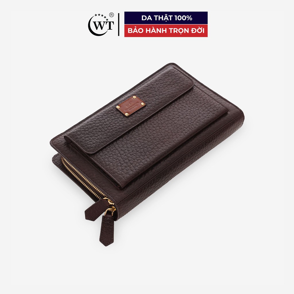 Ví Cầm Tay Nam Clutch Có Quai Cầm Da Bò Cao Cấp Màu Nâu, Màu Đen WT Leather 070061401, 070061402