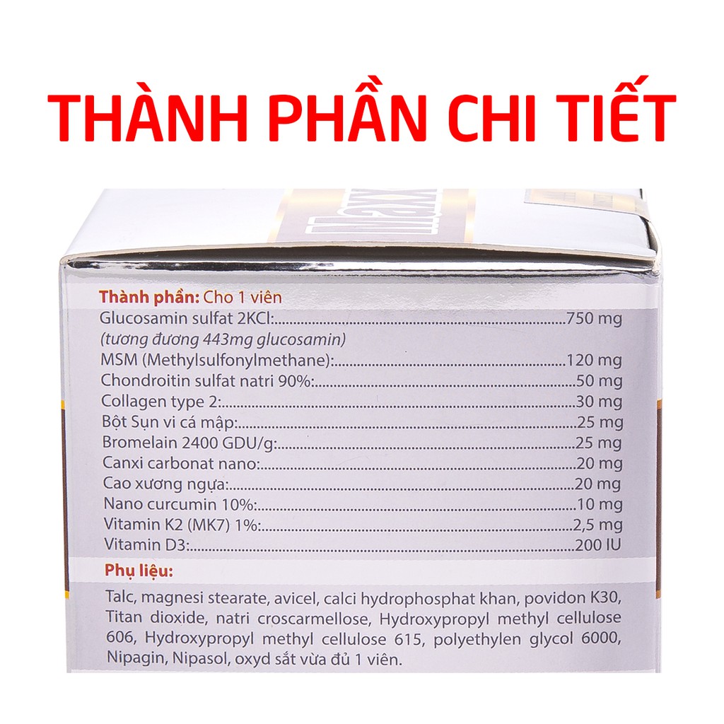 Viên Xương Khớp Maxx Gold Glucosamin giảm đau nhức xương khớp - 60 viên [Maxx Gold -Đỏ]