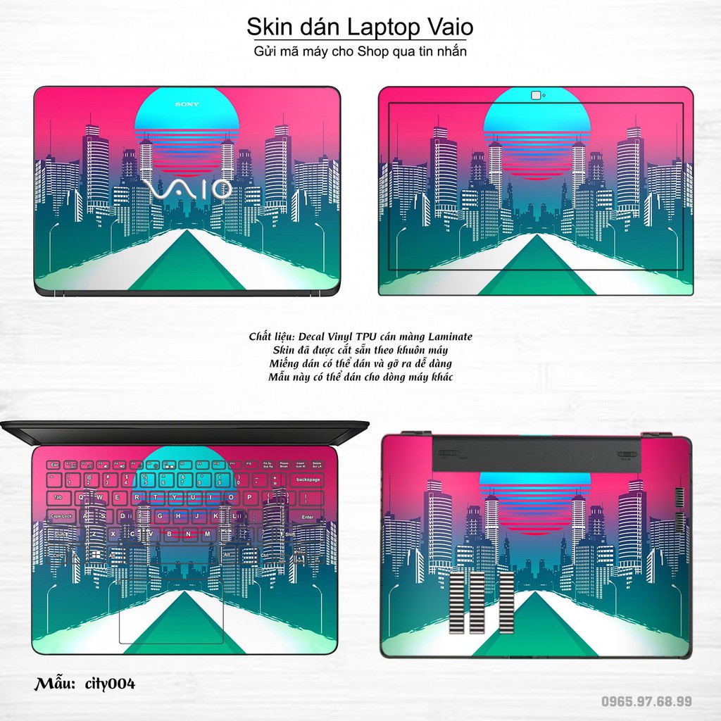 Skin dán Laptop Sony Vaio in hình thành phố (inbox mã máy cho Shop)