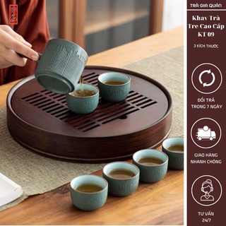 Khay trà tre cao cấp tròn kt 09