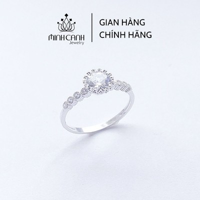 Nhẫn Bạc Nữ Minh Canh Jewelry Đính Đá Tròn Xinh Xắn