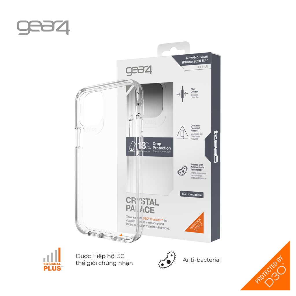 Ốp lưng chống sốc Gear4 D3O Crystal Palace iPhone Công nghệ chống sốc độc quyền D3O c