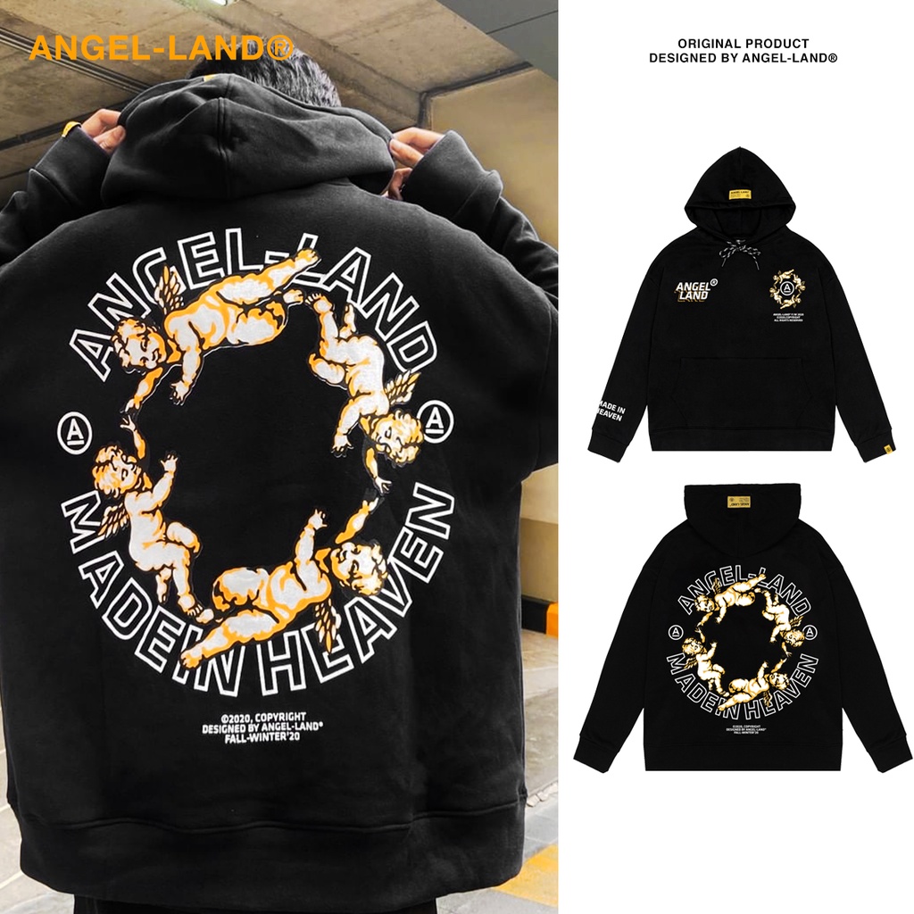 Áo Khoác Hoodie Angel-Land The Fours Black Hoodie Nỉ Bông