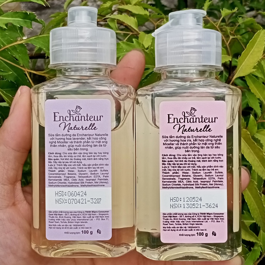 ENCHANTEUR- Set 2 Chai Sữa tắm tinh dầu thiên nhiên thư giãn enchanteur naturelle 100g