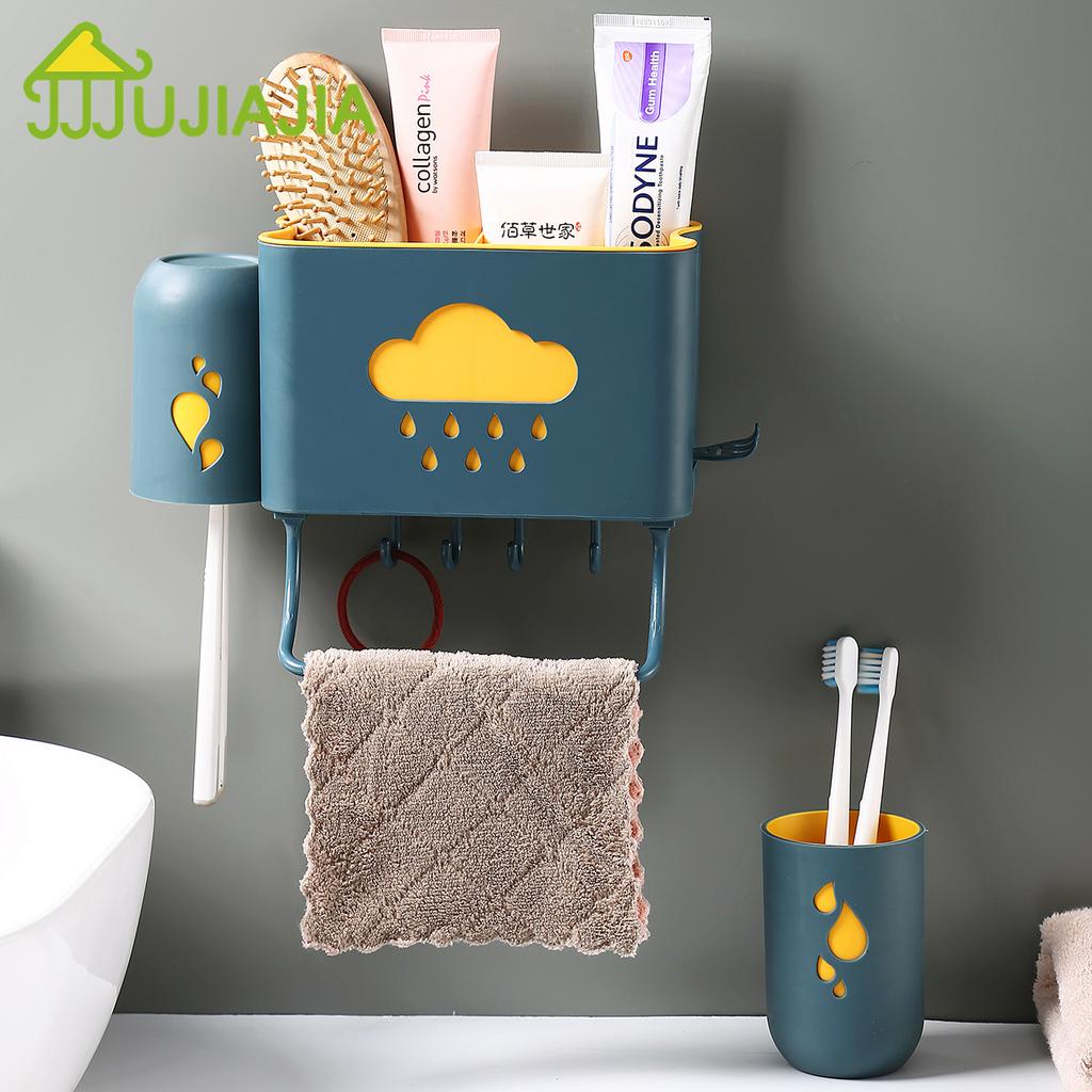 Giá Treo Bàn Chải Đánh Răng JUJIAJIA Dán Tường Đa Năng Chống Thấm Nước Không Cần Khoan Tiện Dụng