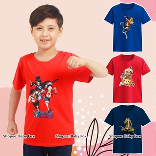 Áo thun bé trai 100% cotton loại tốt, áo phông thương hiệu BABY FOX, One Piece, Luffy, Zoro (ATN) m
